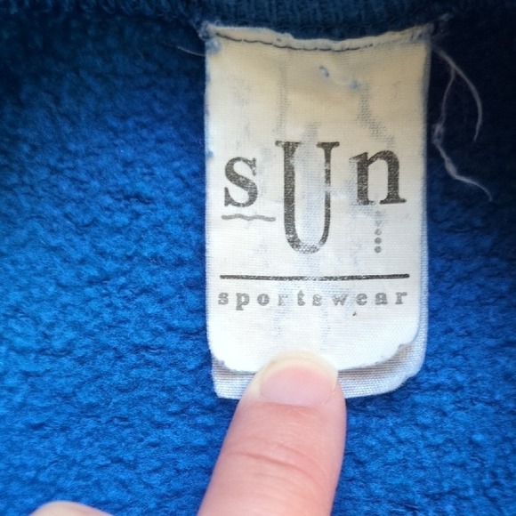 Vintage 80s 90s Floral‎ & Butterflies Cotton Sweatshirt - Sun Sportwear - Large - Picture 11 of 11